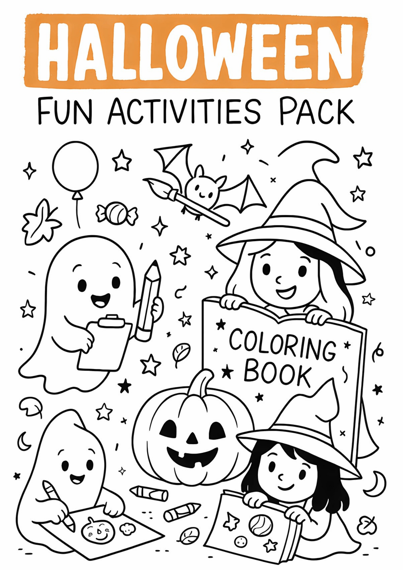 Halloween Activity Bundle for Kids – 86 Printable Worksheets (Ages 3–7)