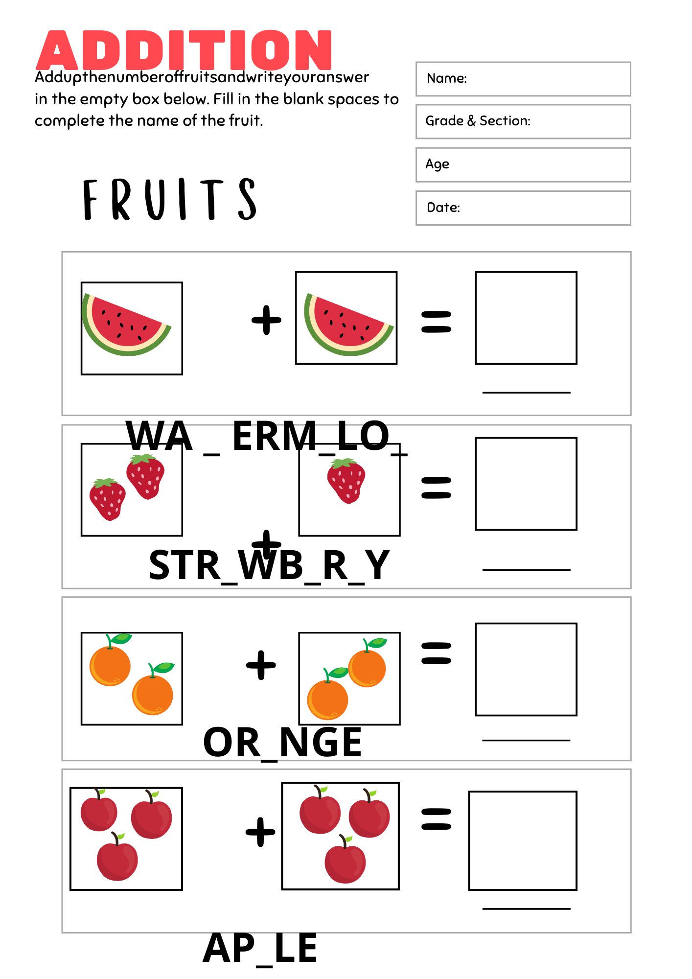 Spelling Worksheets for Kids – 50+ Printable Pages (Ages 4–7)