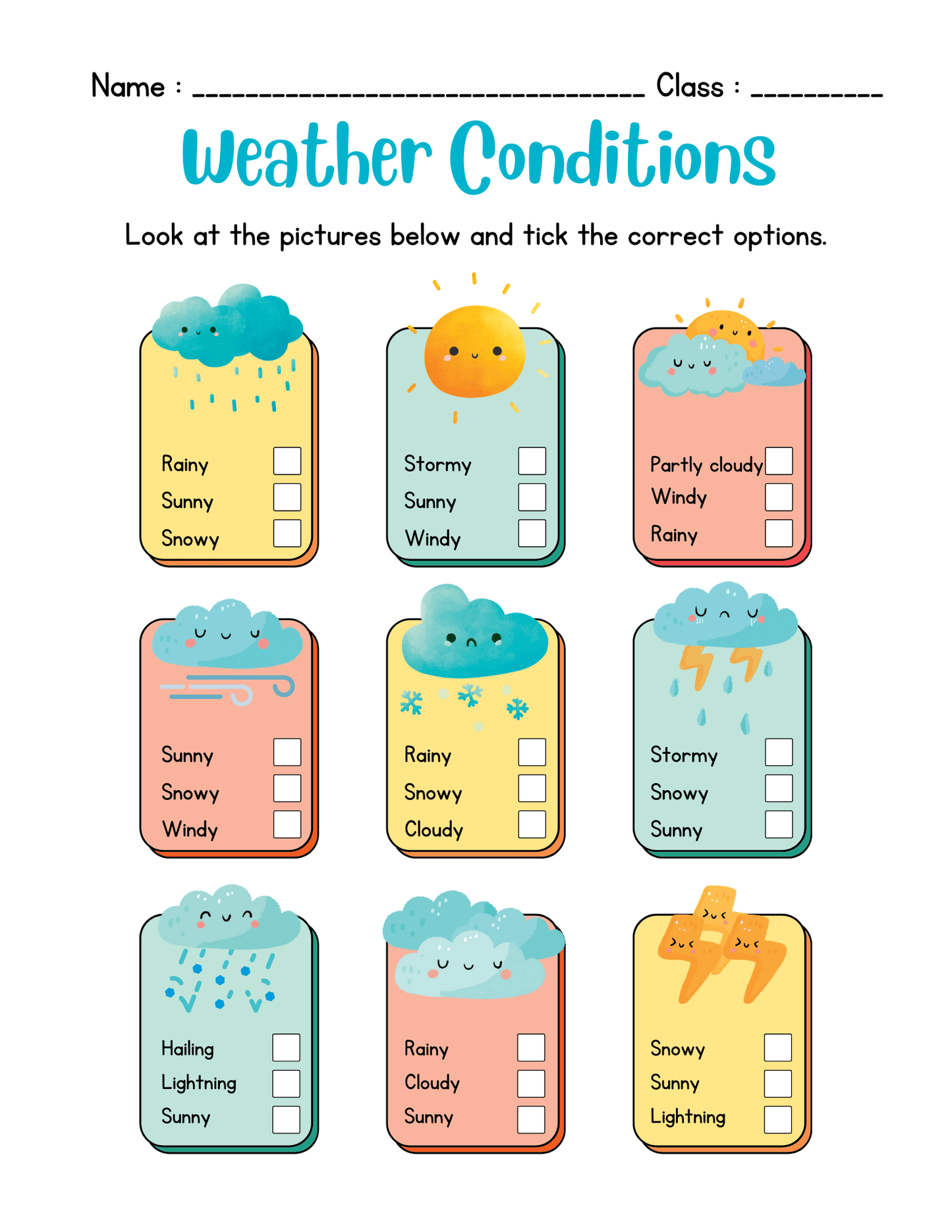 Weather & Seasons Learning Bundle for Kids – 50+ Printable Worksheets (Ages 3–6)