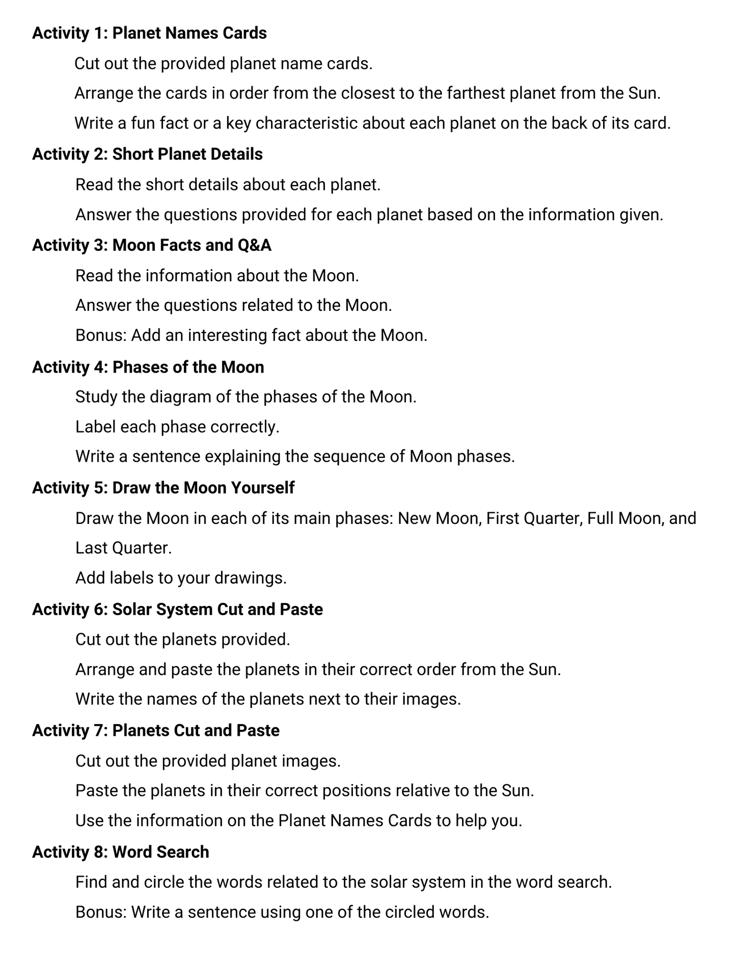 Space Activity Bundle for Kids – 200+ Printable Worksheets (Ages 3–7)