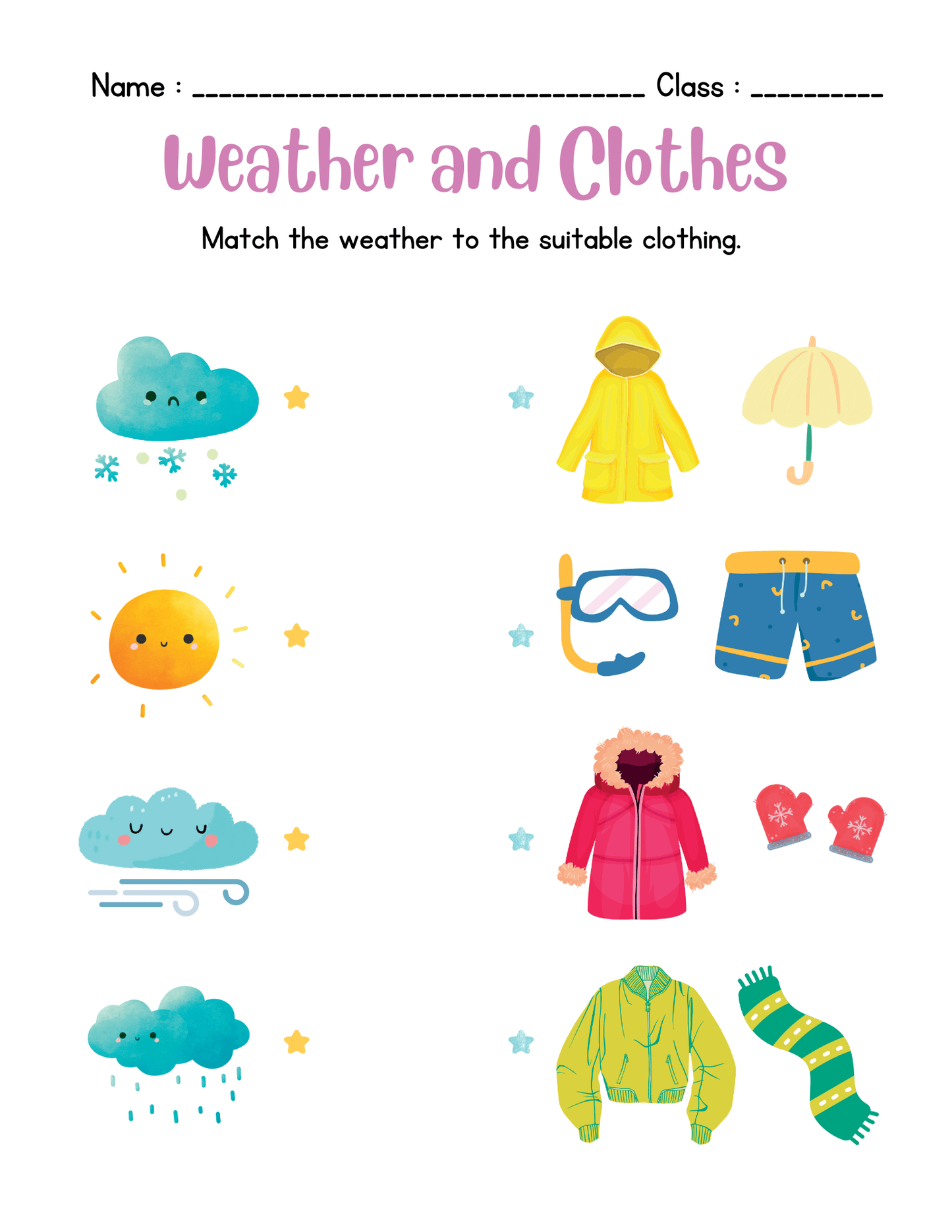 Weather & Seasons Learning Bundle for Kids – 50+ Printable Worksheets (Ages 3–6)