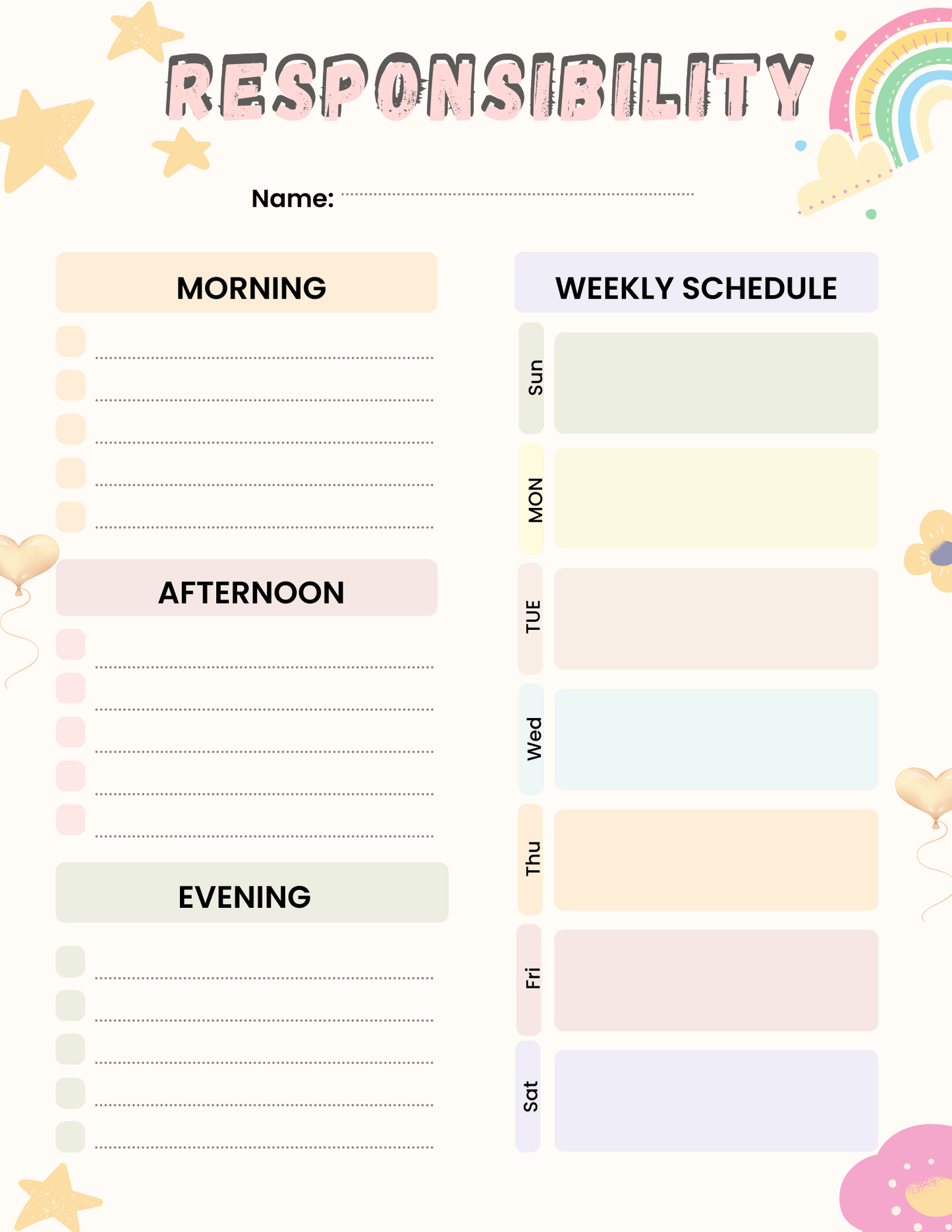 Kids Chore Chart Bundle – 38 Printable Routine & Responsibility Charts (Ages 3–10)