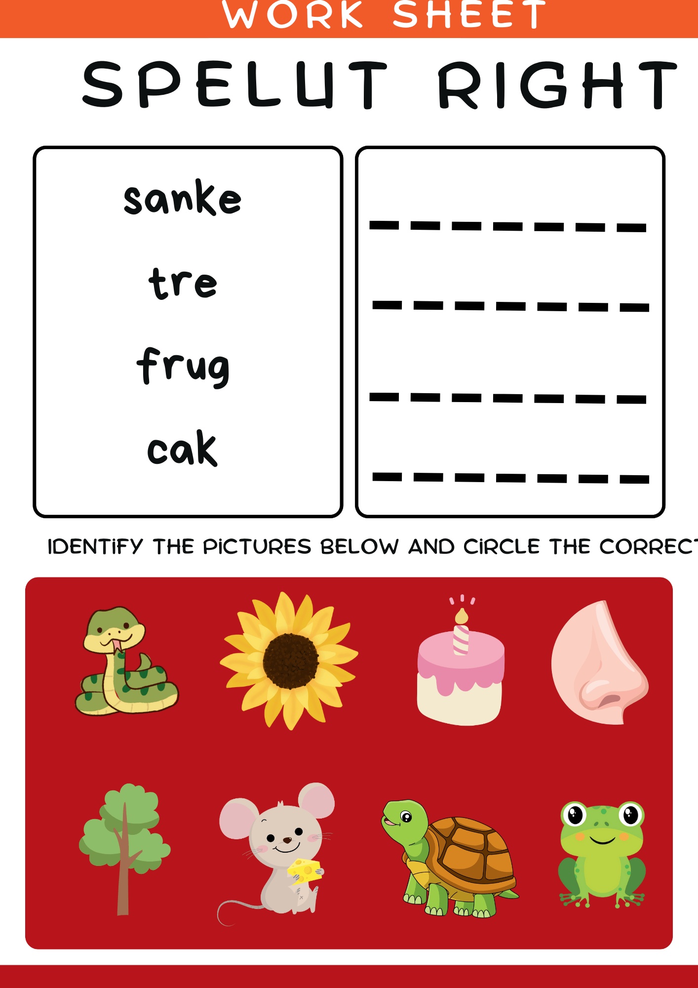 Spelling Worksheets for Kids – 50+ Printable Pages (Ages 4–7)