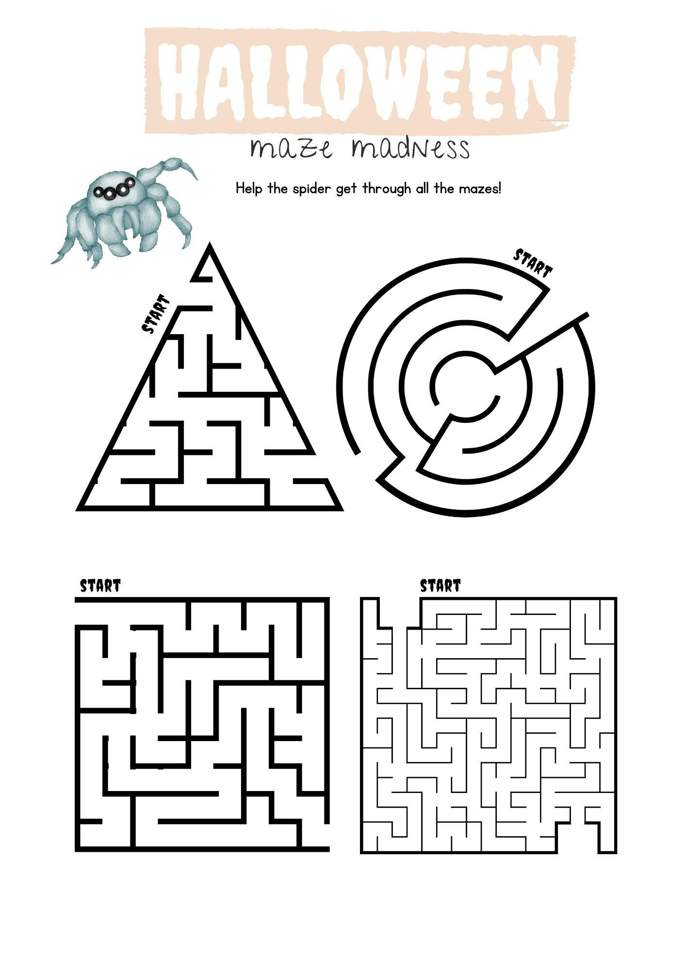 Halloween Activity Bundle for Kids – 86 Printable Worksheets (Ages 3–7)