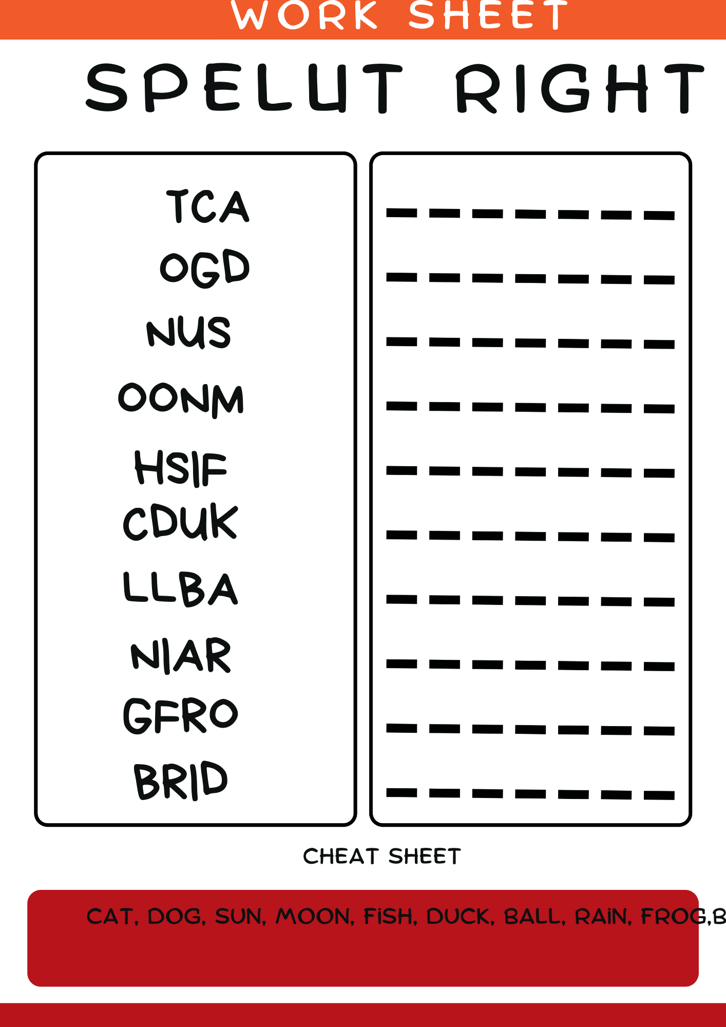 Spelling Worksheets for Kids – 50+ Printable Pages (Ages 4–7)