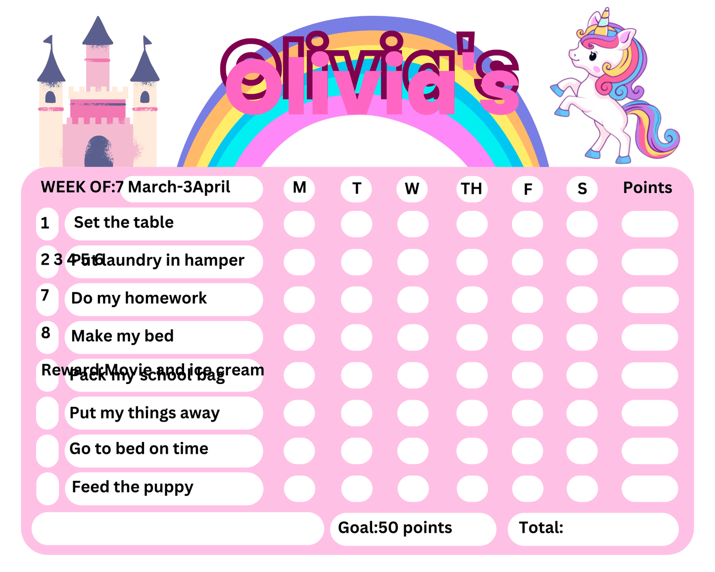 Kids Reward Chart Bundle – 15 Printable Behavior & Routine Charts (Ages 2–7)