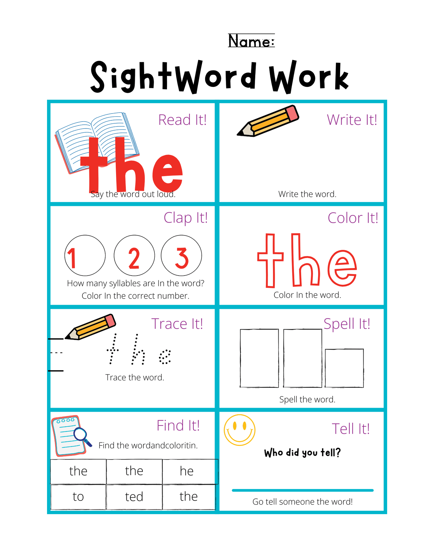 Sight Words Mega Bundle for Kids – 1000+ Printable Worksheets (Ages 3–7)