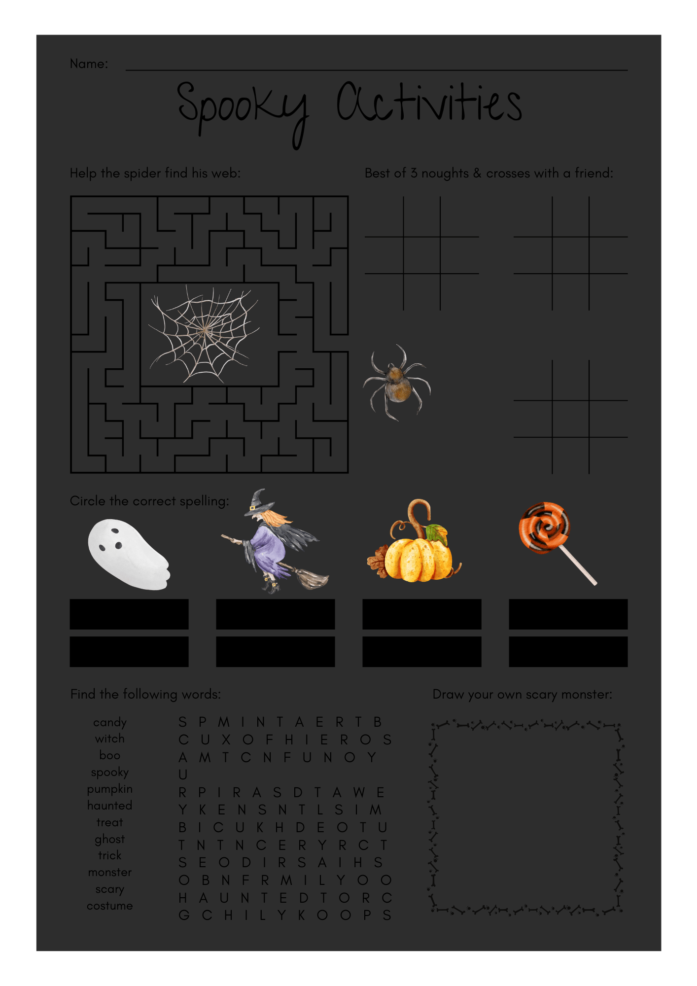 Halloween Activity Bundle for Kids – 86 Printable Worksheets (Ages 3–7)