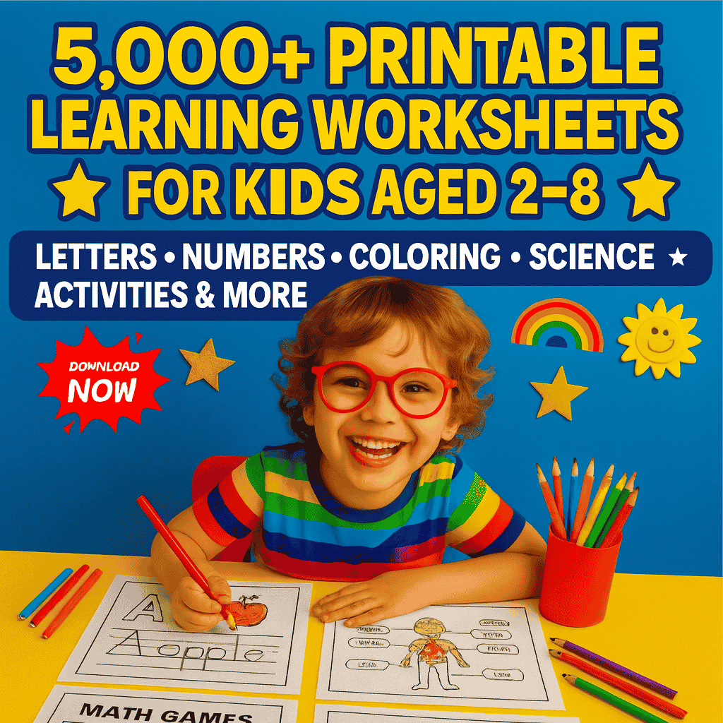 Ultimate Kids Learning Mega Bundle – 24 Educational Bundles for $24  5,000+ Printable Activities | Ages 2–8 | Instant Download