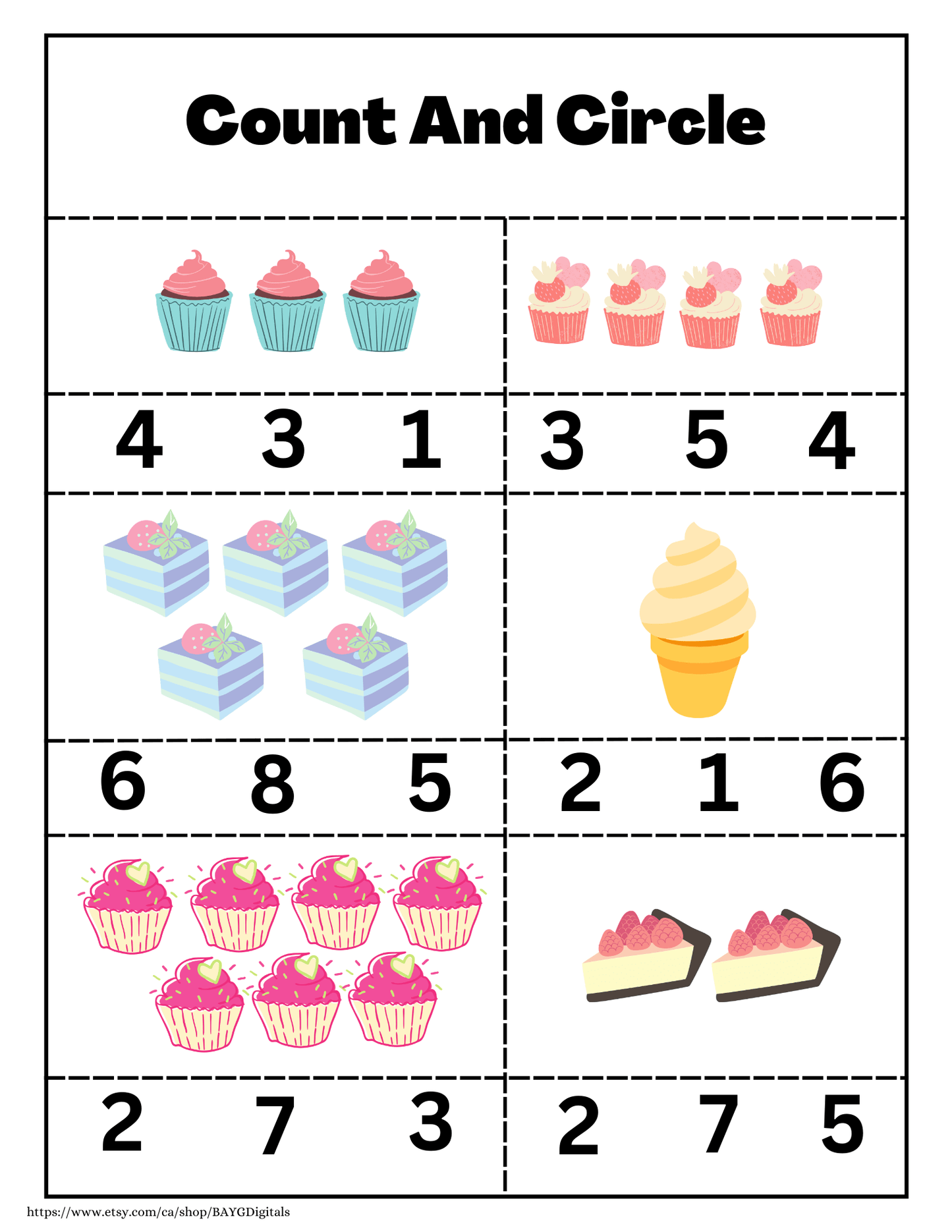 Numbers & Early Math Mega Learning Bundle – Counting, Tracing & Math Worksheets (Ages 3–7)