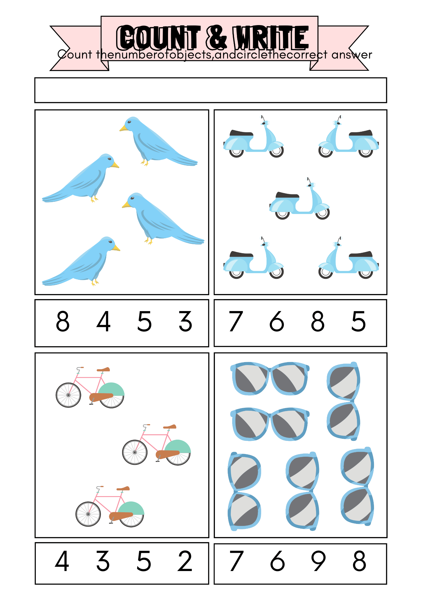 Numbers & Early Math Mega Learning Bundle – Counting, Tracing & Math Worksheets (Ages 3–7)